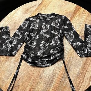 Sheer Mesh long sleeve top - Forever21